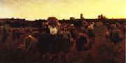 Jules Breton The Recall of the Gleaners oil painting on canvas